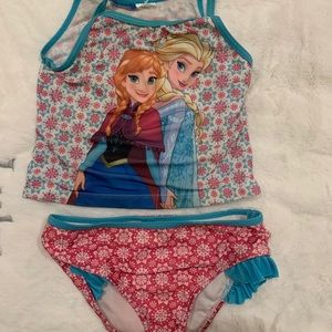 Disney frozen theme bathing suit bikini size 4